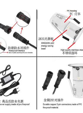 18mm RGB LED甲板灯庭院台阶灯地板装饰性灯别墅玻璃装饰灯跨境款