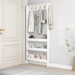 实木门后超薄挂衣架卧室门后置物架门后多层薄收纳柜极窄空间利用