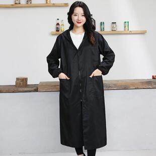 新款超长长款罩成人女士男长袖拉链防水围裙羽绒加服护衣大褂工衣