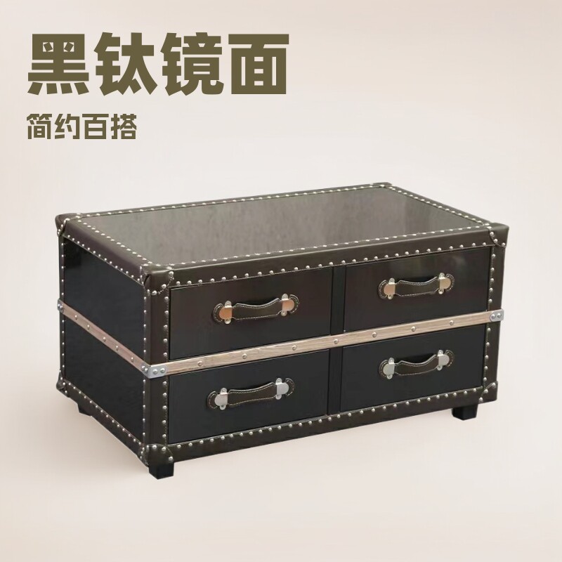 北欧现代简约小户型样板房家具美式复古客厅镜面床头柜新中式创意