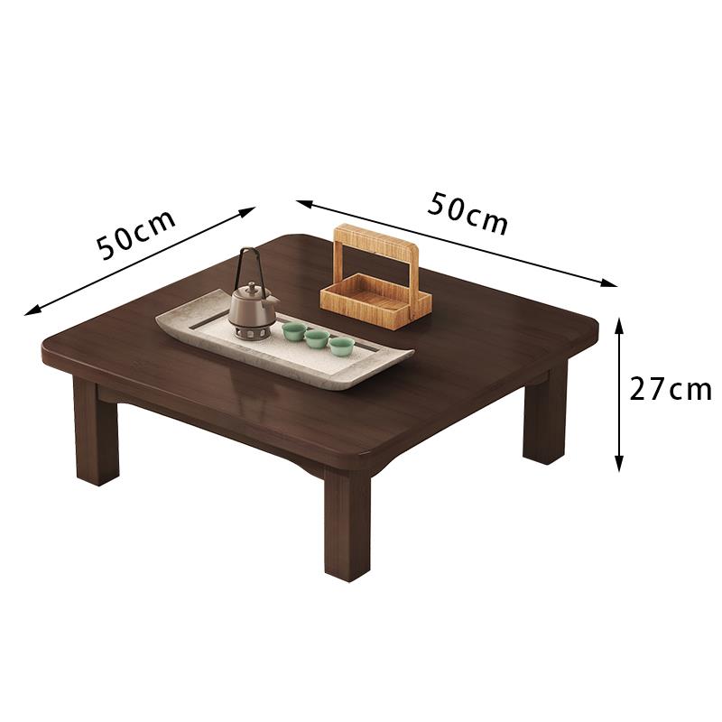 高档炕桌方桌楠桌竹榻榻米小茶几正方实木习炕上吃饭学矮桌子形飘