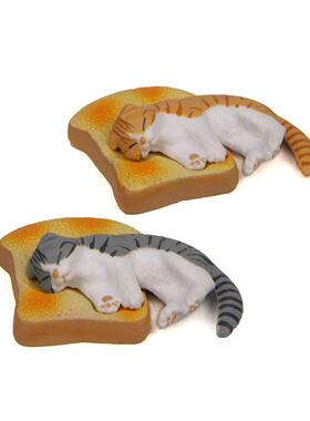 自愈温暖美食土司面包枕头豹纹猫咪手韩版创意烘培园艺造景公仔