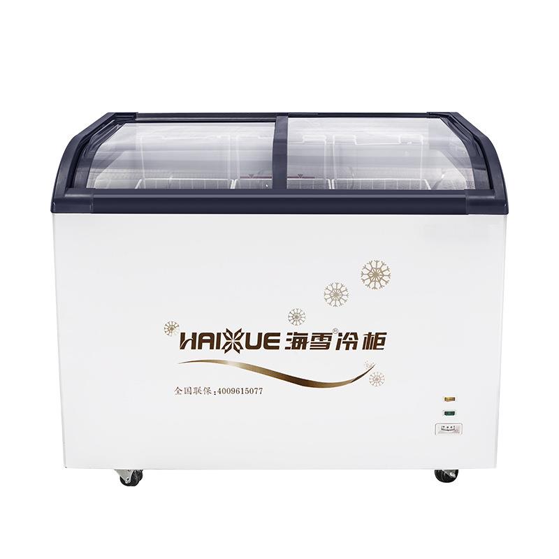 雪糕柜商用冰柜展示柜冷柜超市冷冻柜速冻柜大容量便利店曲面冷柜