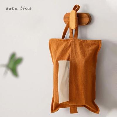 水洗棉纸巾盒车载抽纸挂袋壁挂式餐巾纸收纳盒子客餐厅家用可悬挂