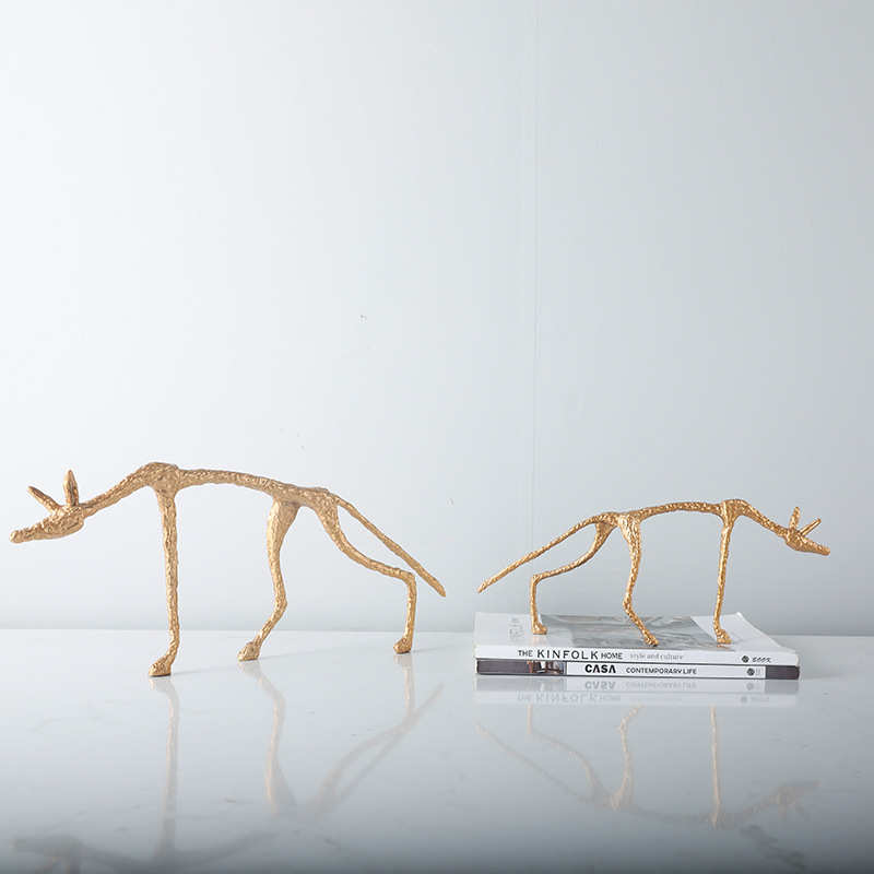 现代轻奢创意动物雕塑摆件样板房售楼处会所设计师软装艺术饰品