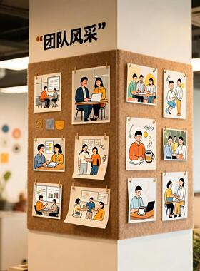 公司告示栏毛毡展示板办公室墙面贴装饰企业文化柱子美化氛围布置