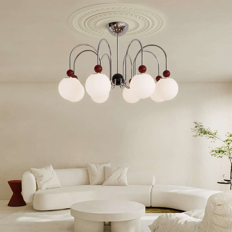 北欧法式奶油风客厅吊灯简约现代护眼卧室餐厅创意复古珍珠魔豆灯