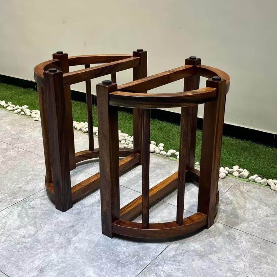 奥坎巴花实木大板桌脚家用原木桌子腿三脚支架茶桌茶台脚架书桌腿
