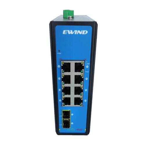 DC12-48V 48-57V工业级交换机POE千兆10口SFP交换机POE企业级