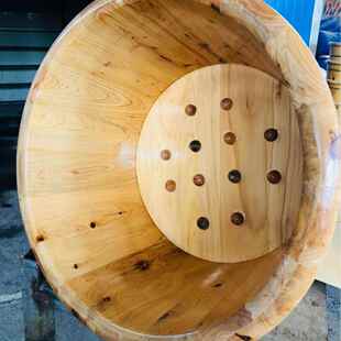 德国2025新款香柏木泡脚木桶SP08洗脚木足盆浴带木桶边26公分圆足