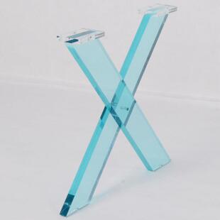 文美亚克力家具配件X型凳脚有机玻璃彩色X型凳脚可做货