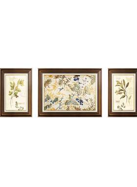 美式客厅装饰画欧式复古沙发背景墙壁画简美三联乡村田园挂画油画