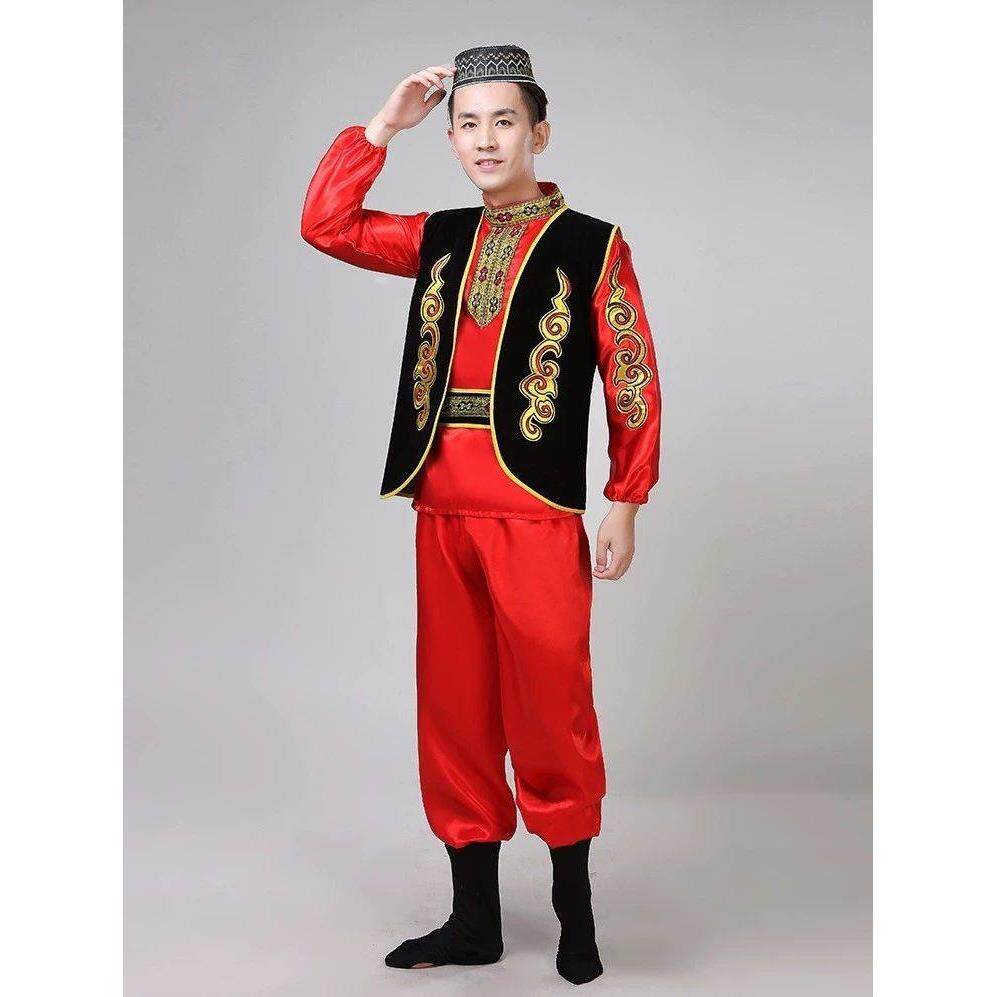 高档新疆舞蹈服装民演出舞服男女成人族尔广场长裙表演服维吾族大