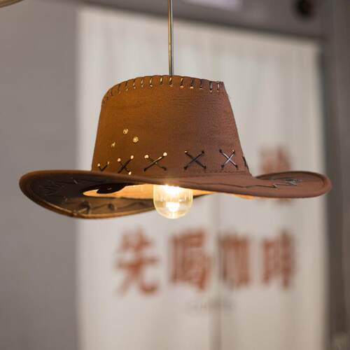 创意艺术牛仔帽吊灯西餐厅咖啡店服装店铺商用灯民宿个性吧台吊灯
