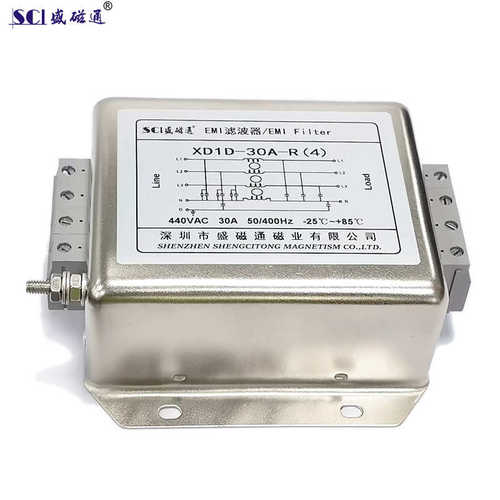 XD1D-30A-R(4）三相四线440VAC 30A电源滤波器