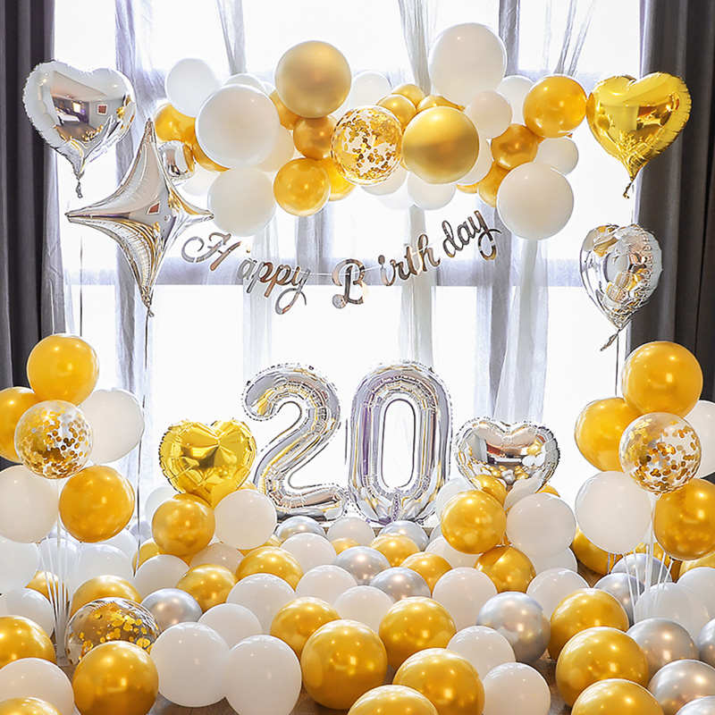 网红男孩女孩生日快乐装饰品场景布置18岁10岁派对背景墙气球用品