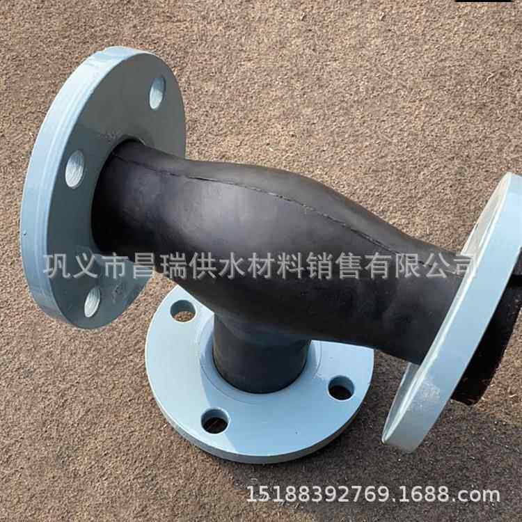三通橡胶接头 法兰式三通橡胶软连接膨胀节 DN50/65/80减震补偿器