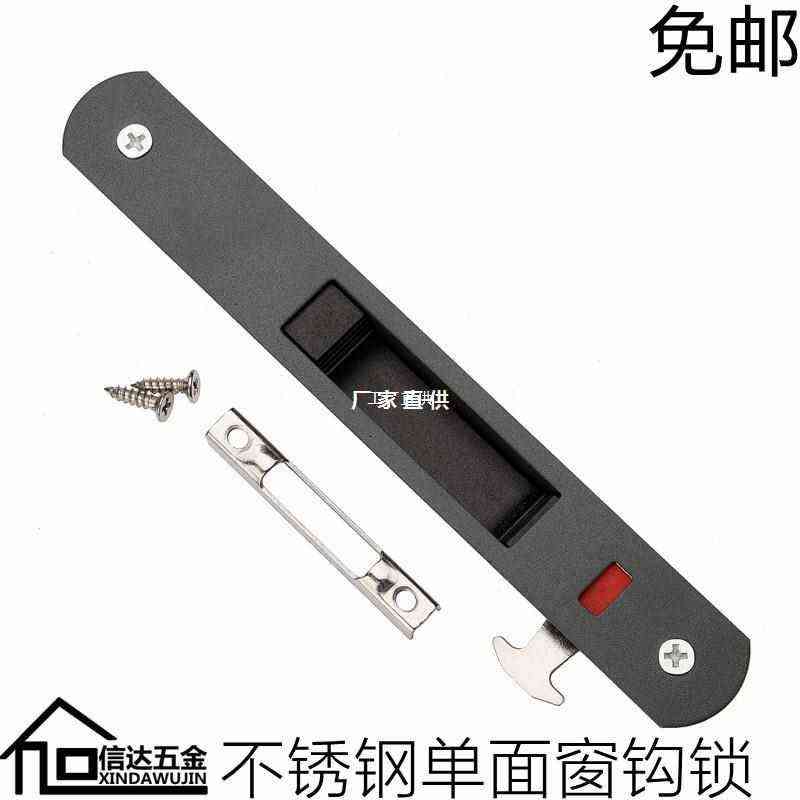 推拉门锁断桥铝90门窗勾锁窗锁铝合金门窗钩锁移动单面锁扣速卖通