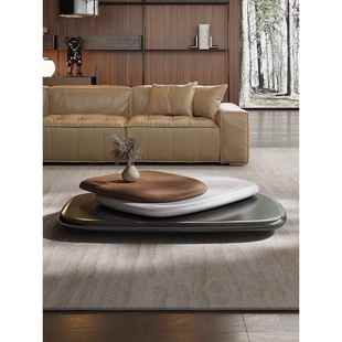 旋转茶几别墅意式极简意大利设计师创意悬浮大户型茶桌网红高级