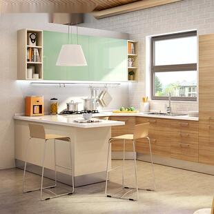 双饰面厨房做巴尔维亚 厨柜整体橱柜木纹田园风格