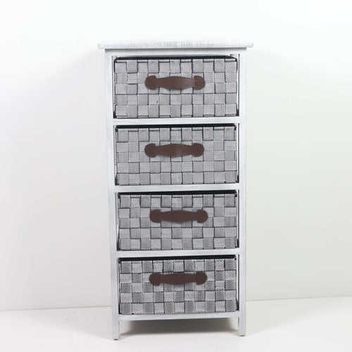 简约现代收纳柜木制简约床头柜现代编织抽屉家用客厅储物柜置物架