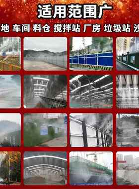 地围挡喷淋系工压统围厂墙房车间料仓除尘降温设备高造雾机LBR除