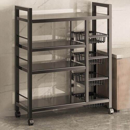 Kitchen storage rack bathroom Shelf Trolley iron shelves