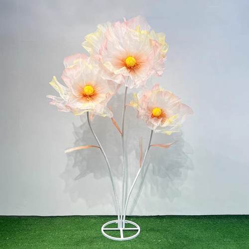 新款丝网置花婚橱窗陈摆美件防水仿真花艺婚庆道具BJ202504礼现场