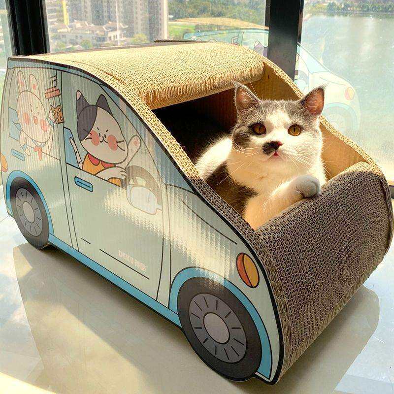 SUV汽车猫抓板彩色瓦楞纸磨爪器耐磨猫窝不掉屑加厚猫玩具猫用品