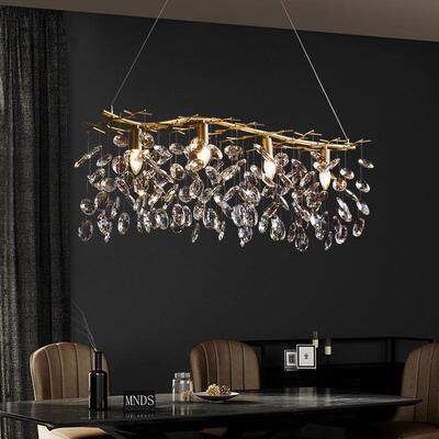 Ser术ip灯法式轻奢晶吊别墅5105大气全铜餐厅客厅灯后现代水艺卧