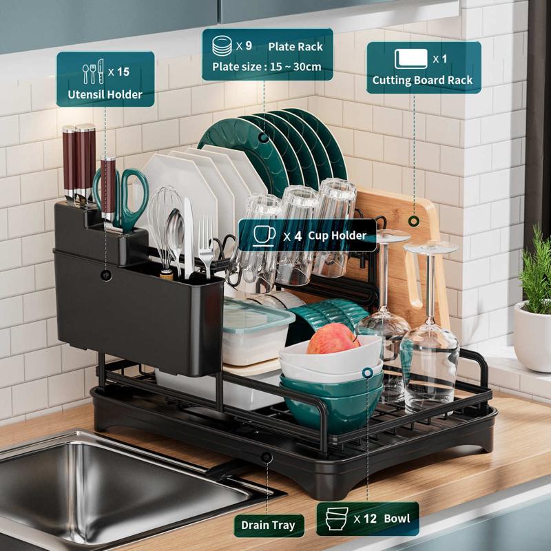 双层叠装厨房碗架沥水置物架家用碗柜放碗盘碗筷碗碟收纳架