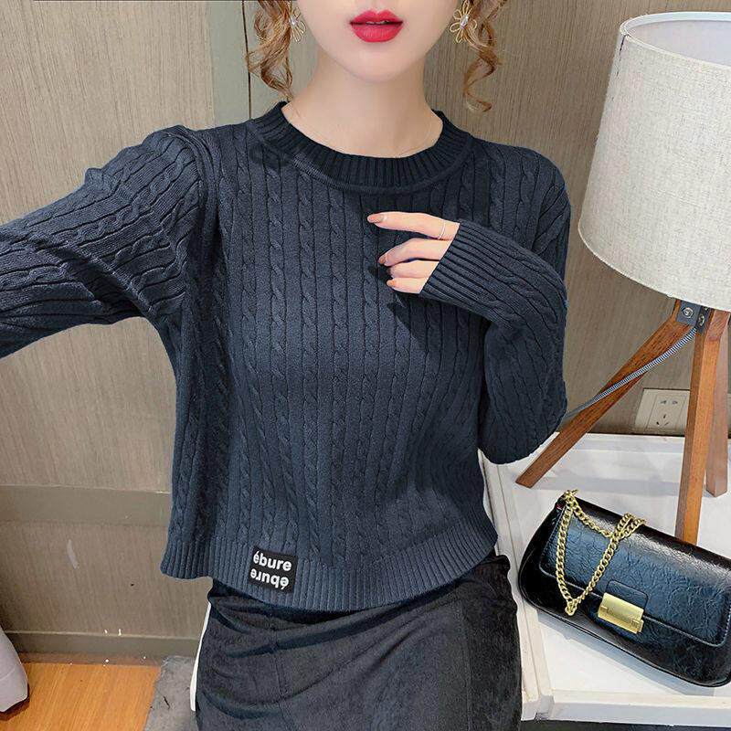 毛衣女春秋外穿2025年新款宽松韩版短款洋派慵懒风针织打底衫上衣