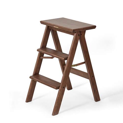 2V06多功能家用梯凳折叠台阶加厚实木三步梯两用登高换鞋凳爬梯子