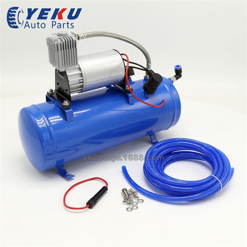汽车改装气泵12V 120psi 蓝色6L气罐空气压缩机 车载充气泵