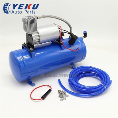 汽车改装气泵12V 120psi 蓝色6L气罐空气压缩机 车载充气泵