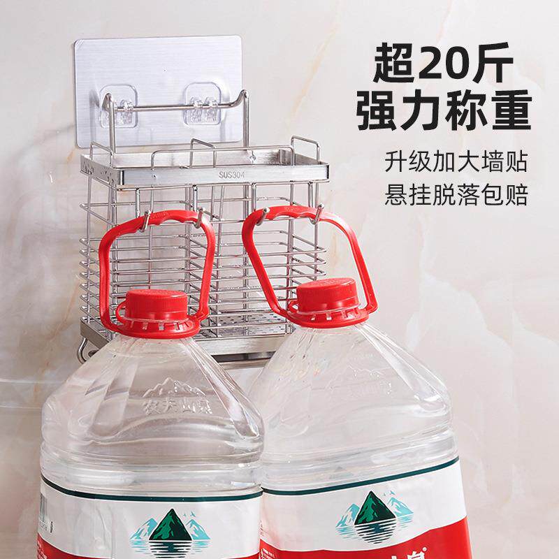 严选304不锈钢筷筒壁挂式筷子架盒餐具收纳筷子筒沥水厨房免钉