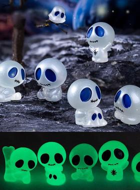 夜光外星人骷髅幽灵 万圣节覆活节可爱工位办公桌治愈装饰小摆件