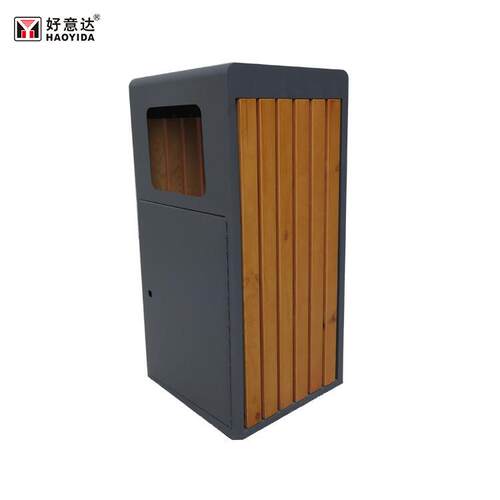 厂家直销公园垃圾桶通街道景区钢木垃圾桶户外古镇果皮箱可定制