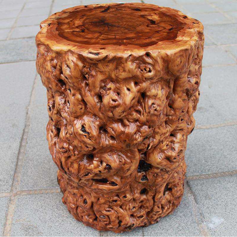 根雕花架客厅中式枣木墩圆形根雕实木户型坐凳家用木头园艺造景