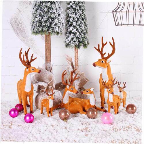 Christmas deer simulation elk tabletop with a deer ornament