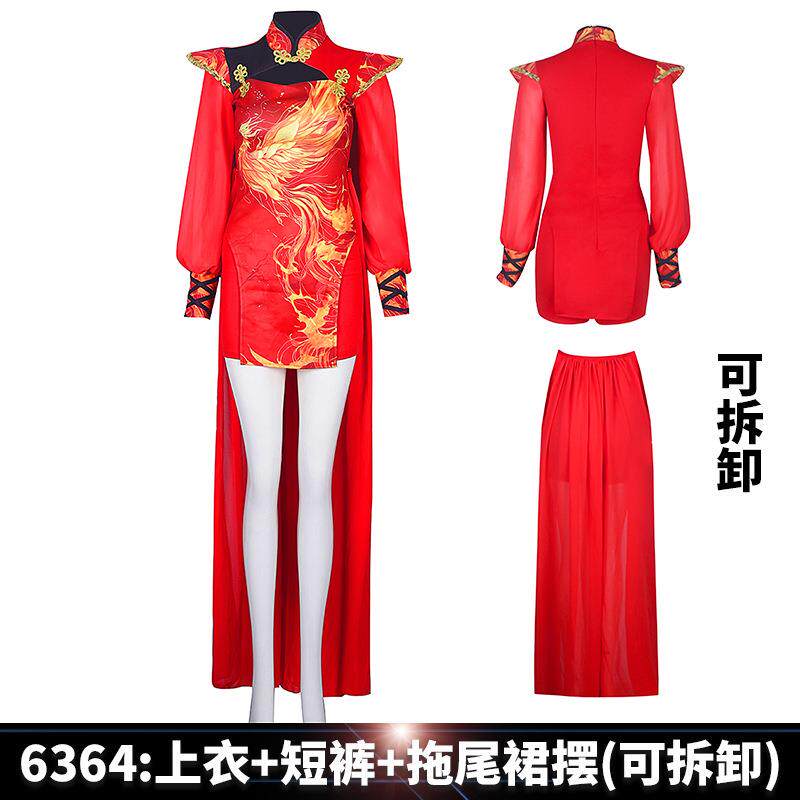 高档女爵士舞服装民族潮流服表式演服装女团2025新中时尚鼓乐团装