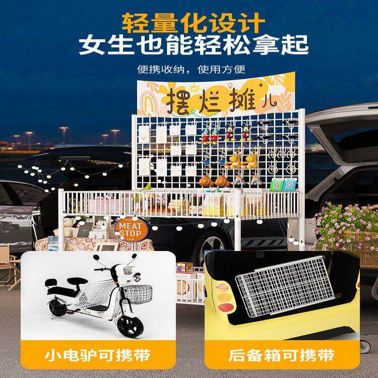 摆摊加粗加厚小推车可折叠夜市地摊货架甜品花车冰粉移动寿司出摊