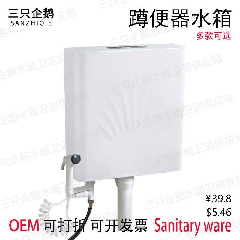 马桶水箱家用蹲便器冲水箱卫生间水箱厕所双按键工程挂墙式高水箱