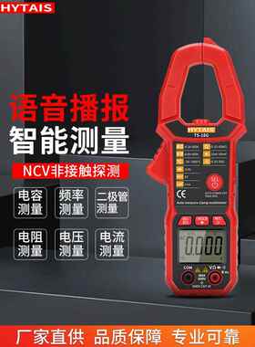泰圣智能语音钳形表数字高精度电工万用表TS18电流表自动钳流表