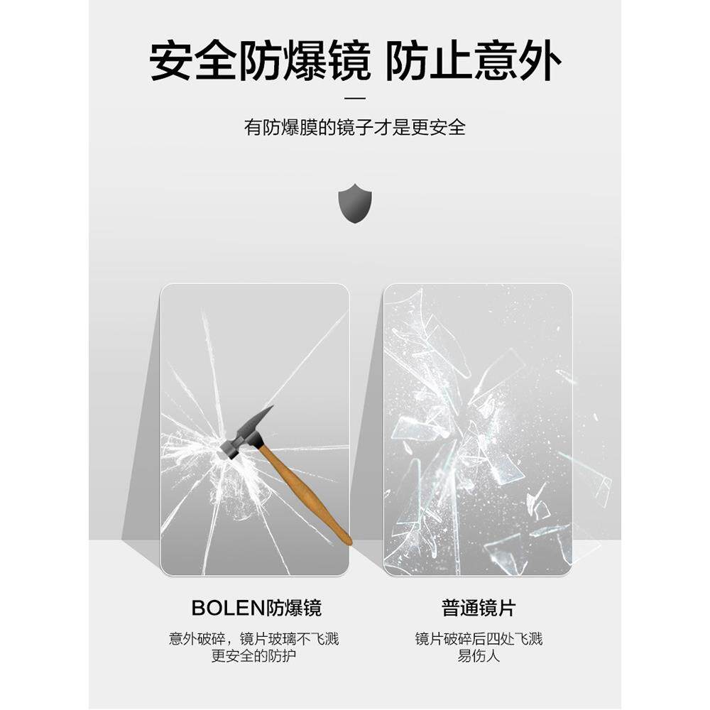 BOLEN美式欧式带框浴室镜卫生间洗手间壁挂装饰高清化妆镜子