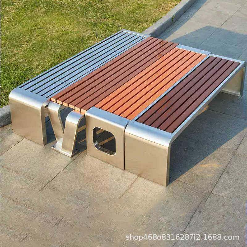 公PSV背园椅户靠椅不锈钢防腐塑商场广场座椅室外休外息凳木公共