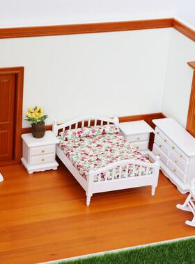 ：你娃娃分屋卧室迷h套装套A1005-WHdollouse娃娃用摆件ob床镜子