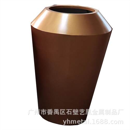 不锈钢花盆圆形花钵户外种植箱金属商业街道马路组合花槽花器花卉
