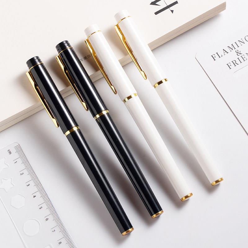 金属质感签字笔商务会议黑色中性笔广告笔定制印刷定制笔刻字