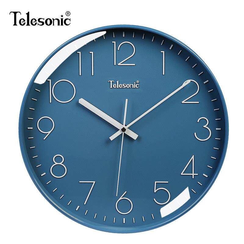 TELESONIC/天王星客厅静音挂钟时尚简约钟表家用北欧装饰石英钟